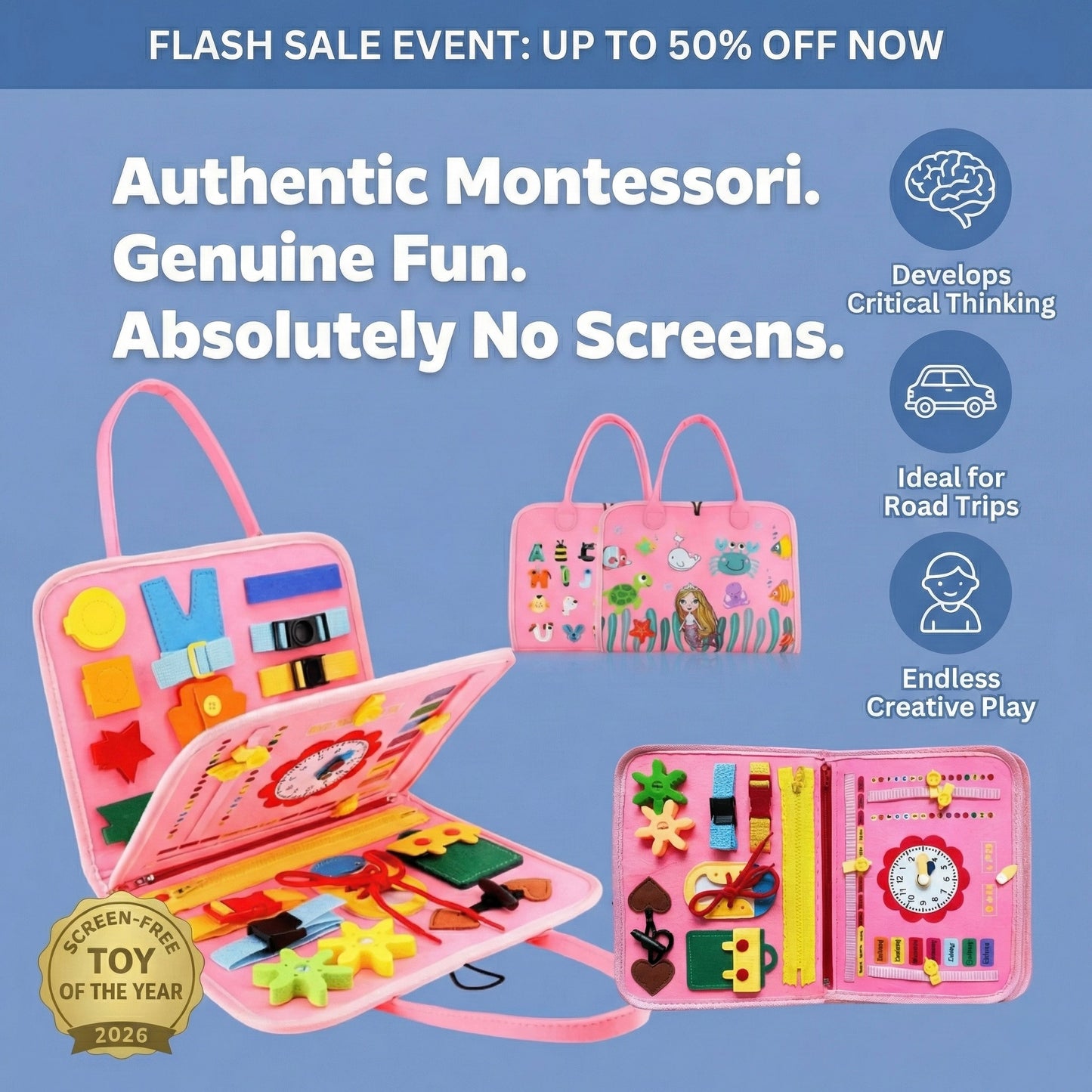 SnugScreen™ Montessori Quiet Time Busy Board